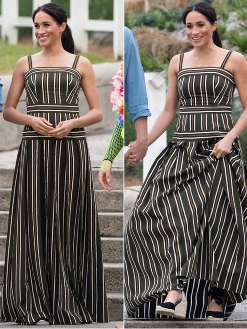 ASO Meghan Markle RARE Martin Grant Pleated Stripe Dress